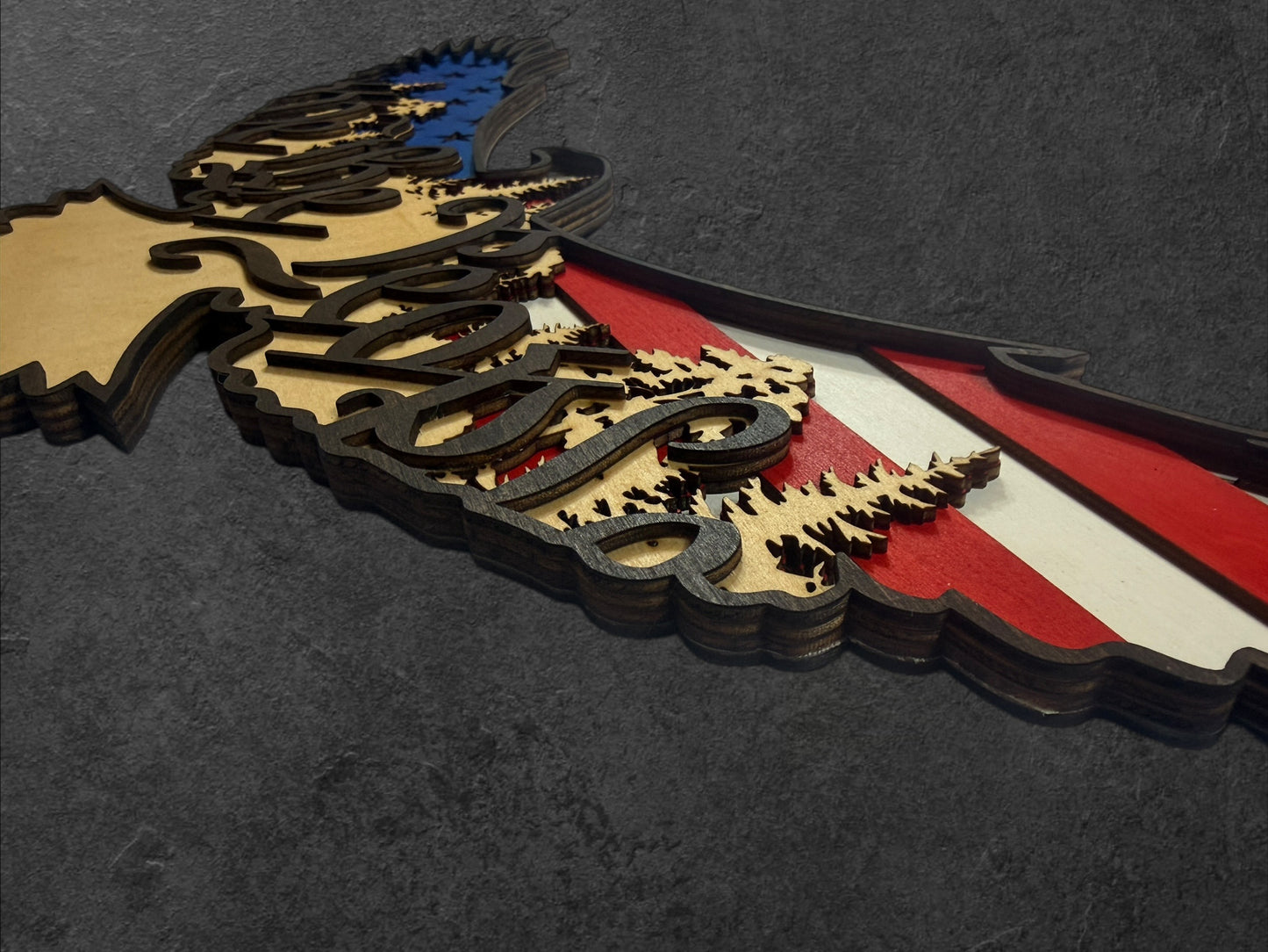 We the People Eagle Wood Art
