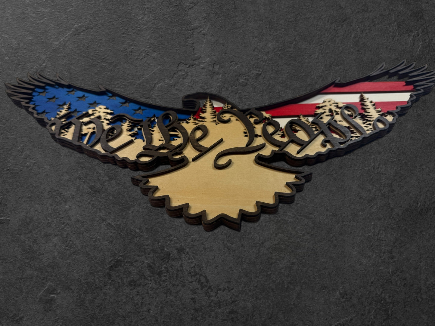 We the People Eagle Wood Art