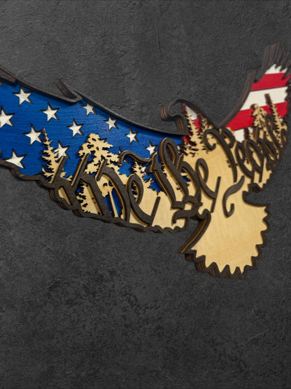 We the People Eagle Wood Art