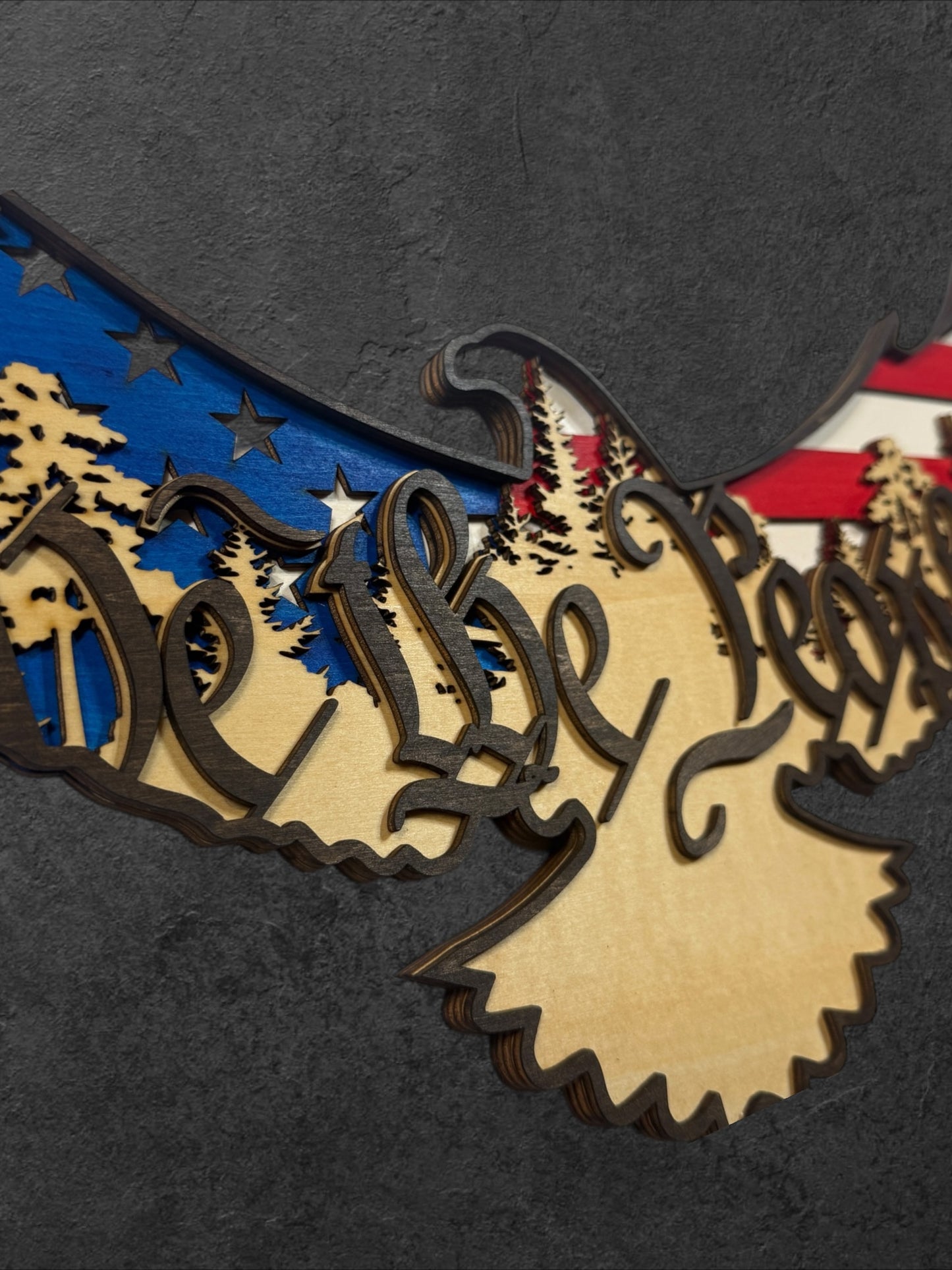 We the People Eagle Wood Art