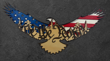 We the People Eagle Wood Art