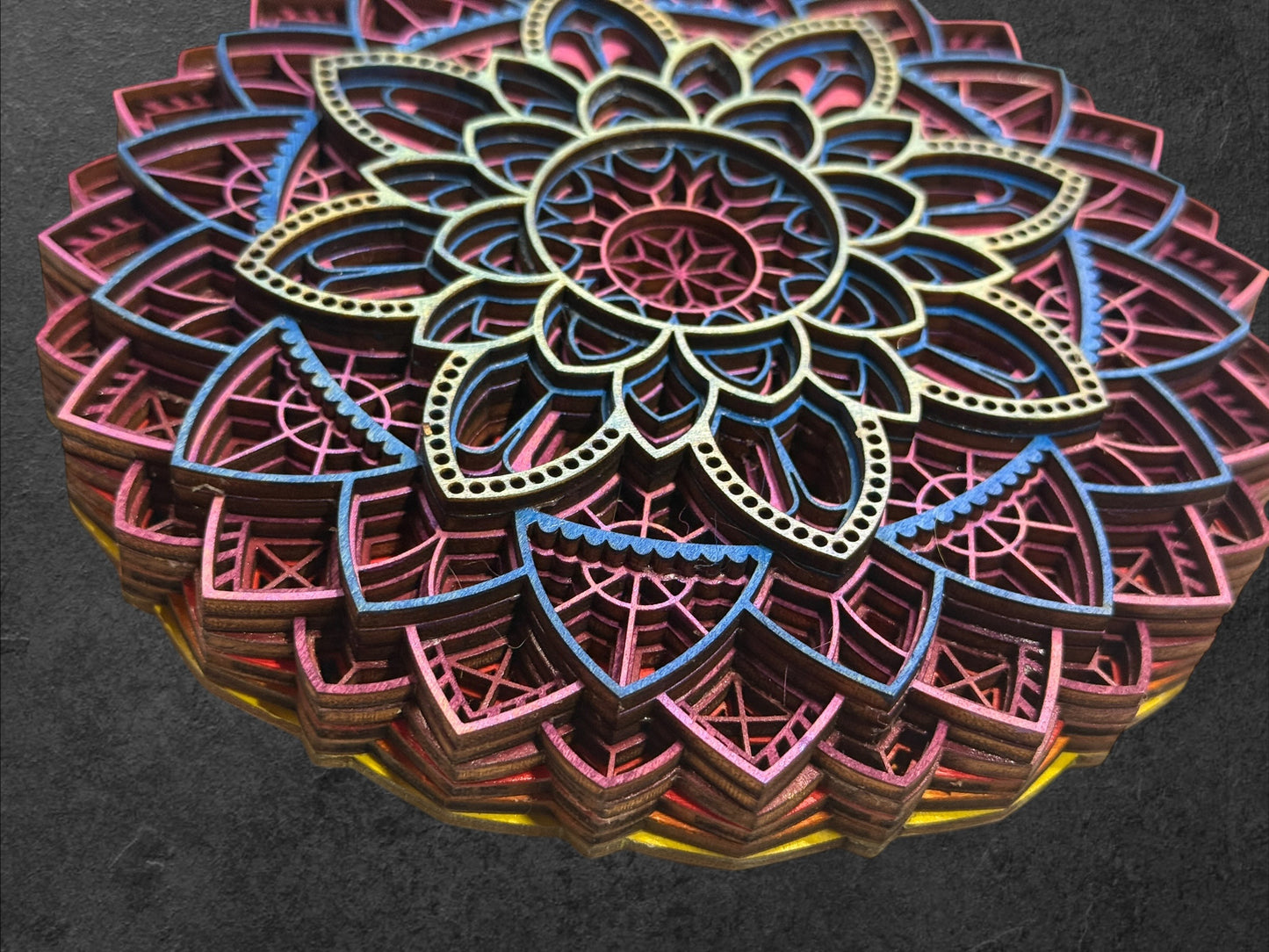 Mandala Flower Wood Art - Multiple Color Options!