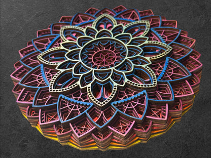 Mandala Flower Wood Art - Multiple Color Options!