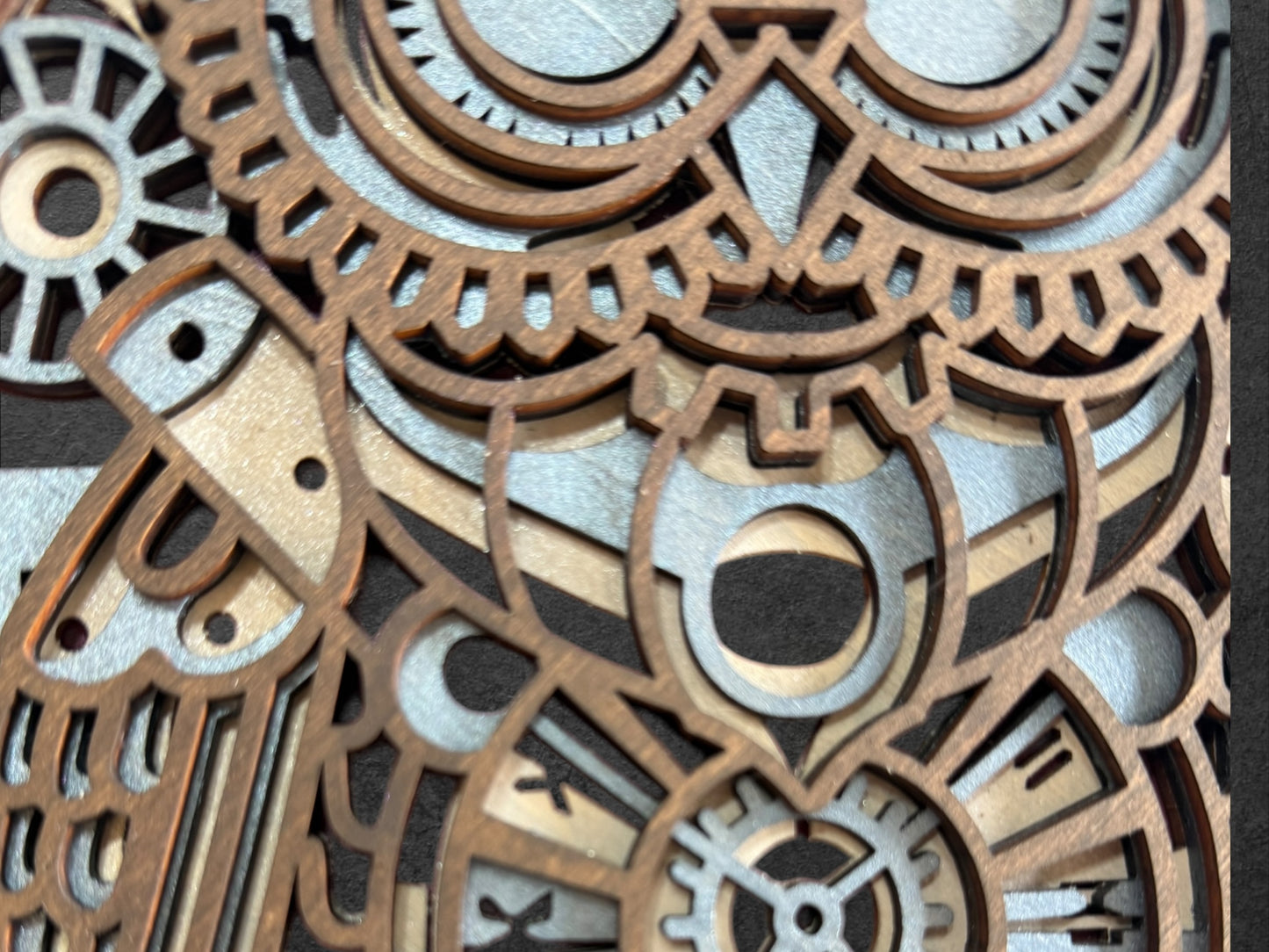 Steampunk Owl Wood Art