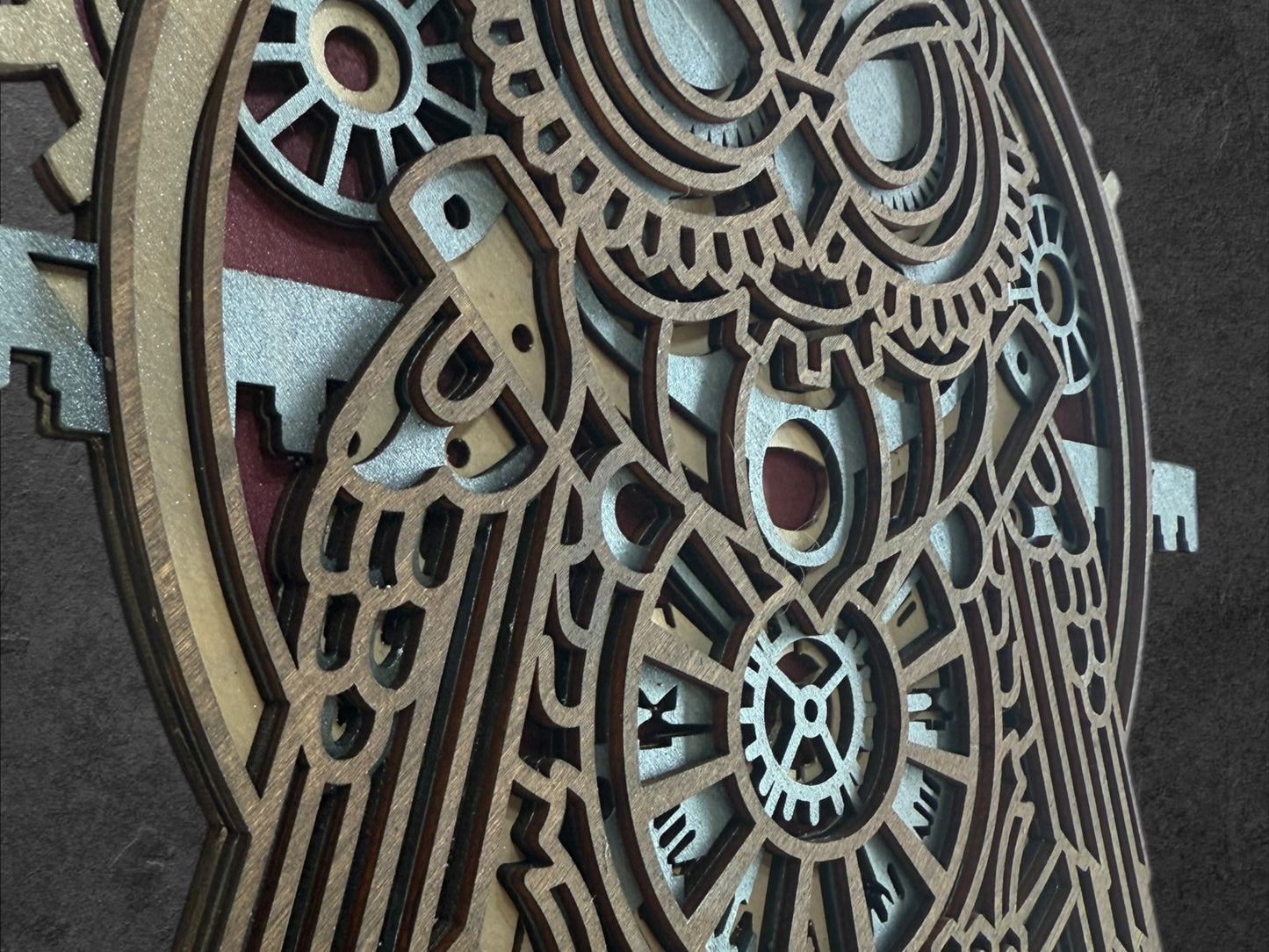 Steampunk Owl Wood Art