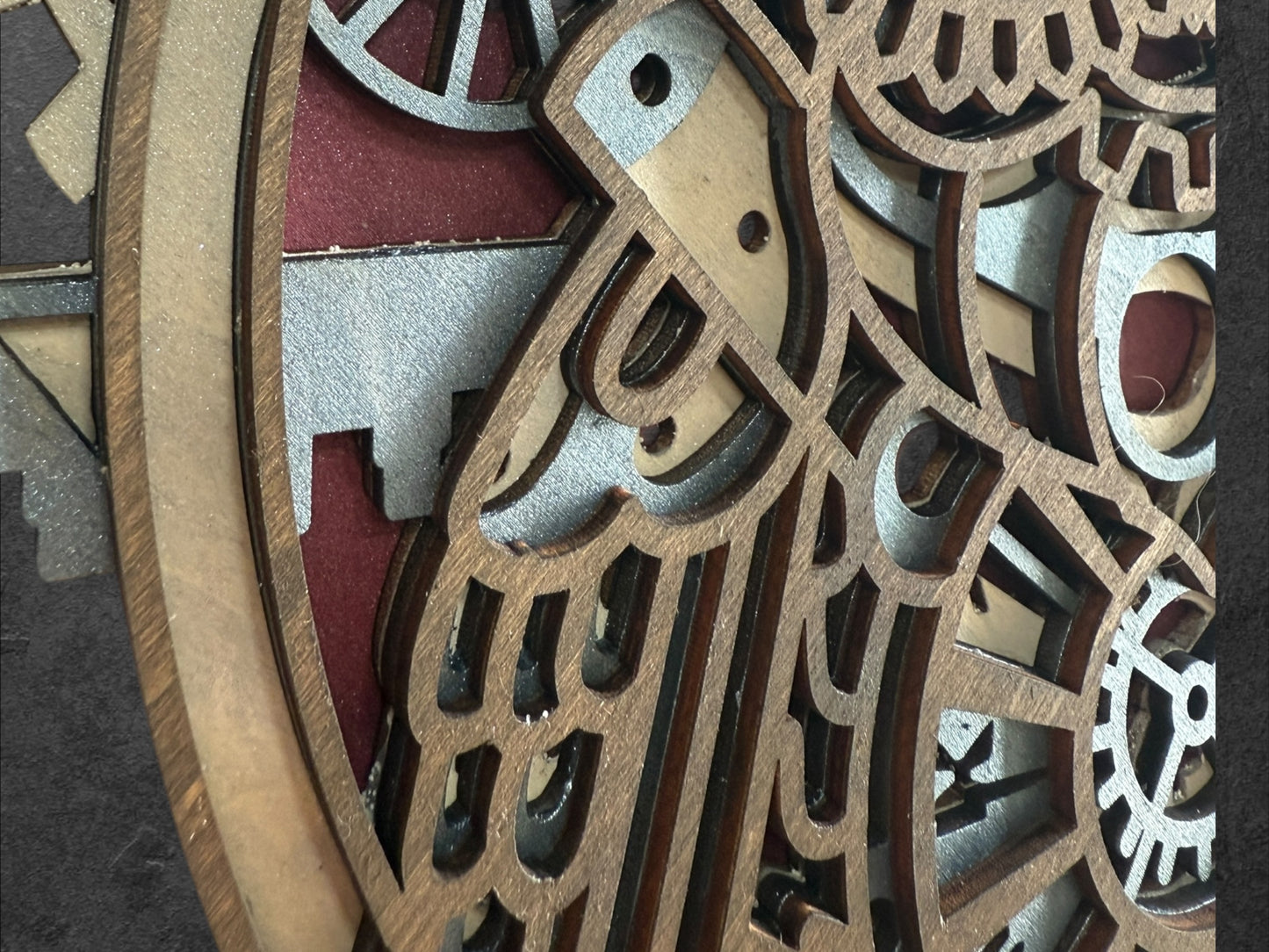 Steampunk Owl Wood Art