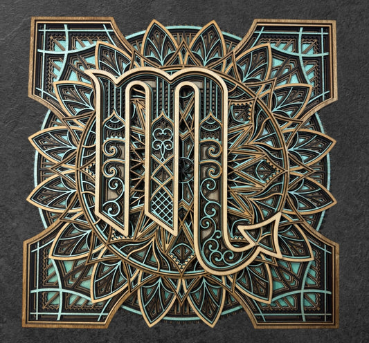 Scorpio Zodiac Mandala Wood Art