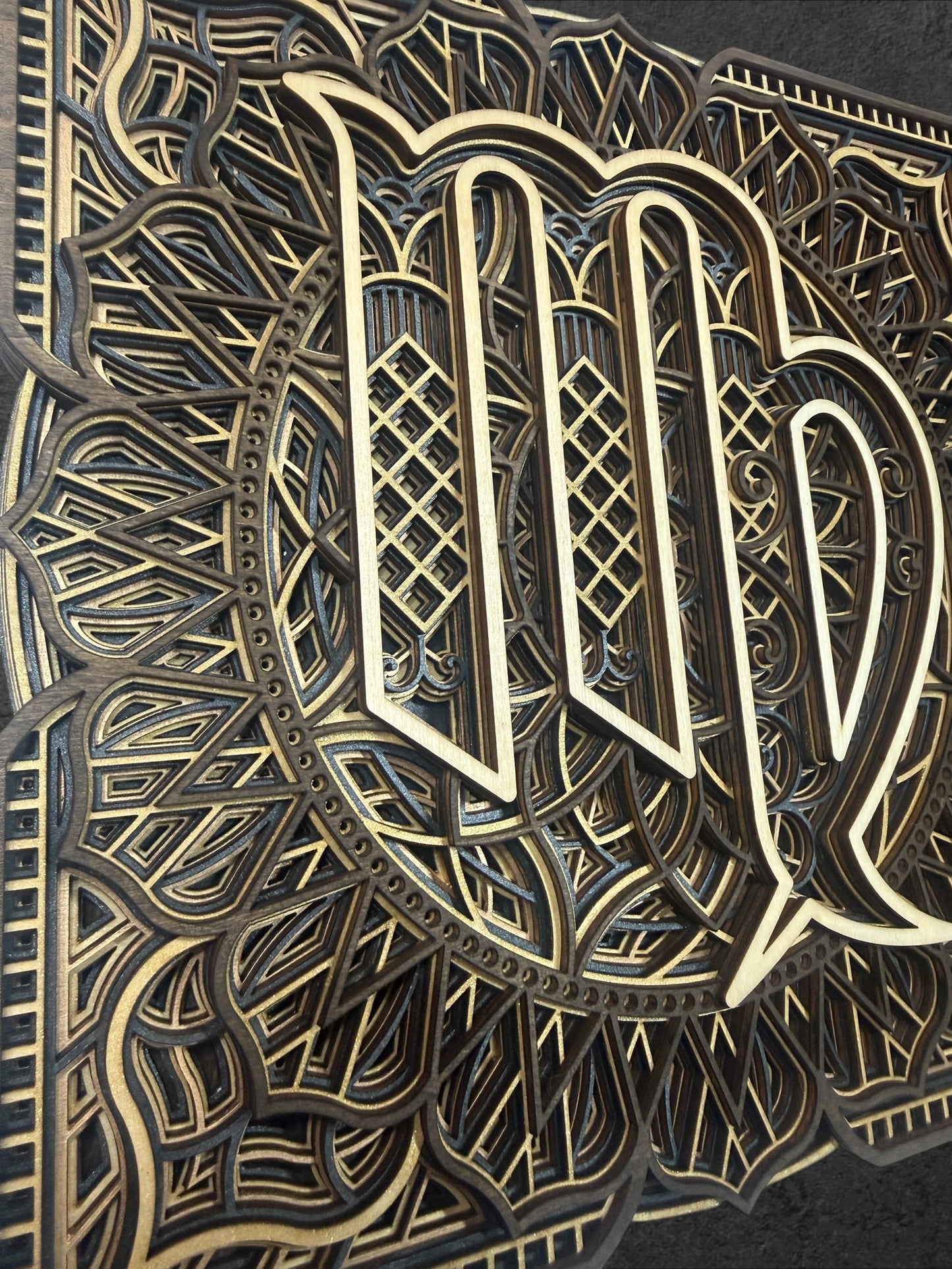 Virgo Zodiac Mandala Wood Art
