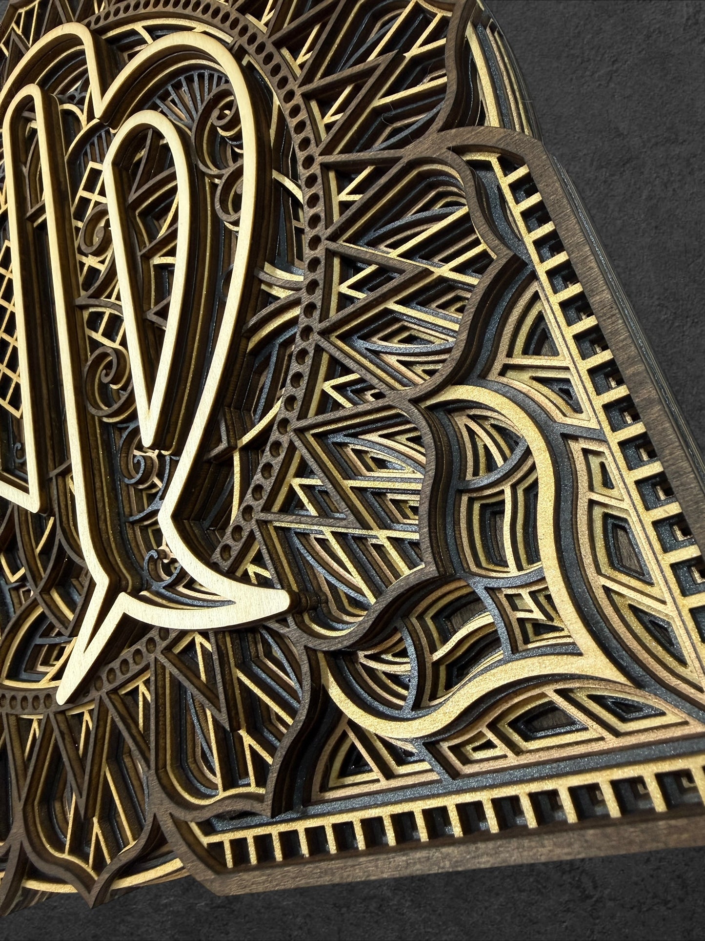 Virgo Zodiac Mandala Wood Art