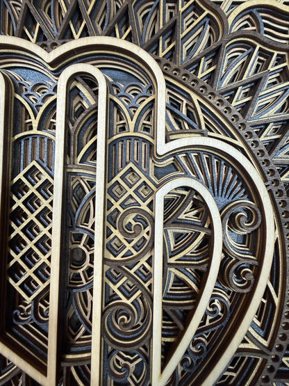 Virgo Zodiac Mandala Wood Art