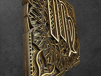 Virgo Zodiac Mandala Wood Art