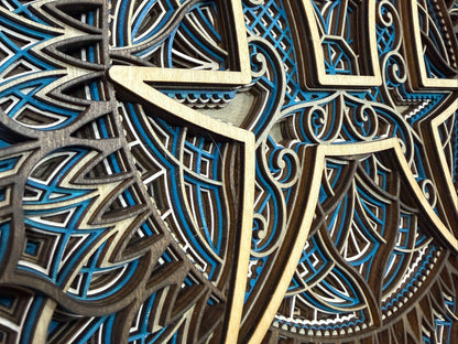 Pisces Zodiac Mandala Wood Art