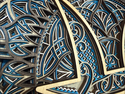 Pisces Zodiac Mandala Wood Art