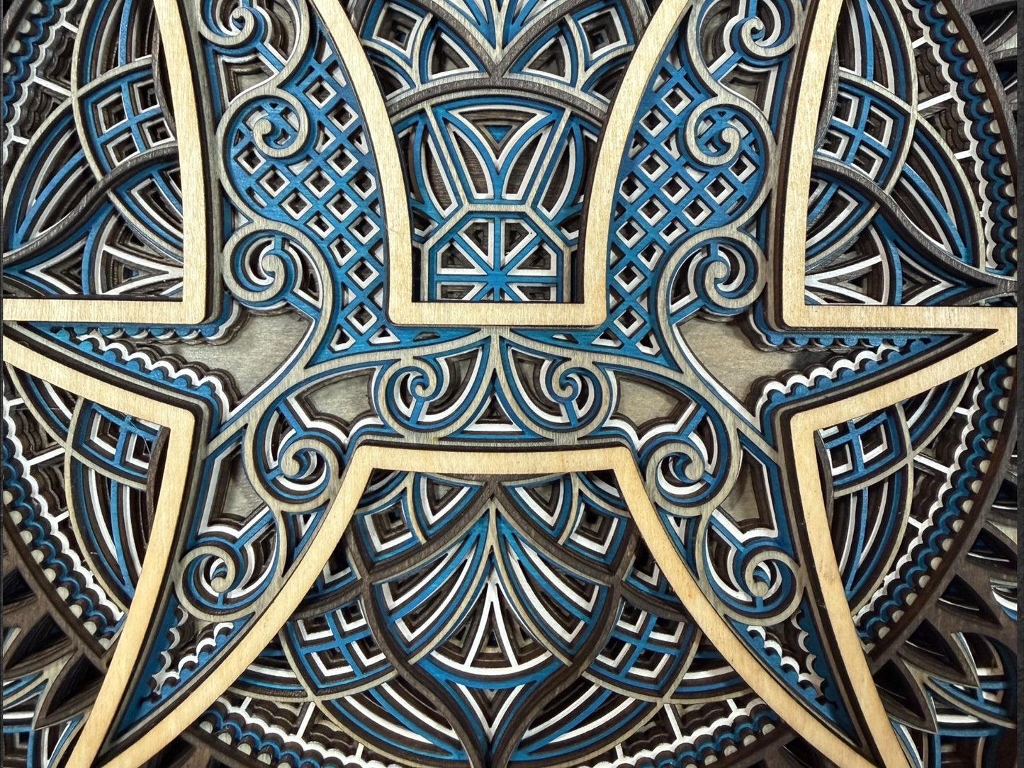 Pisces Zodiac Mandala Wood Art