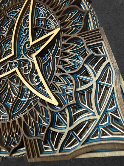 Pisces Zodiac Mandala Wood Art
