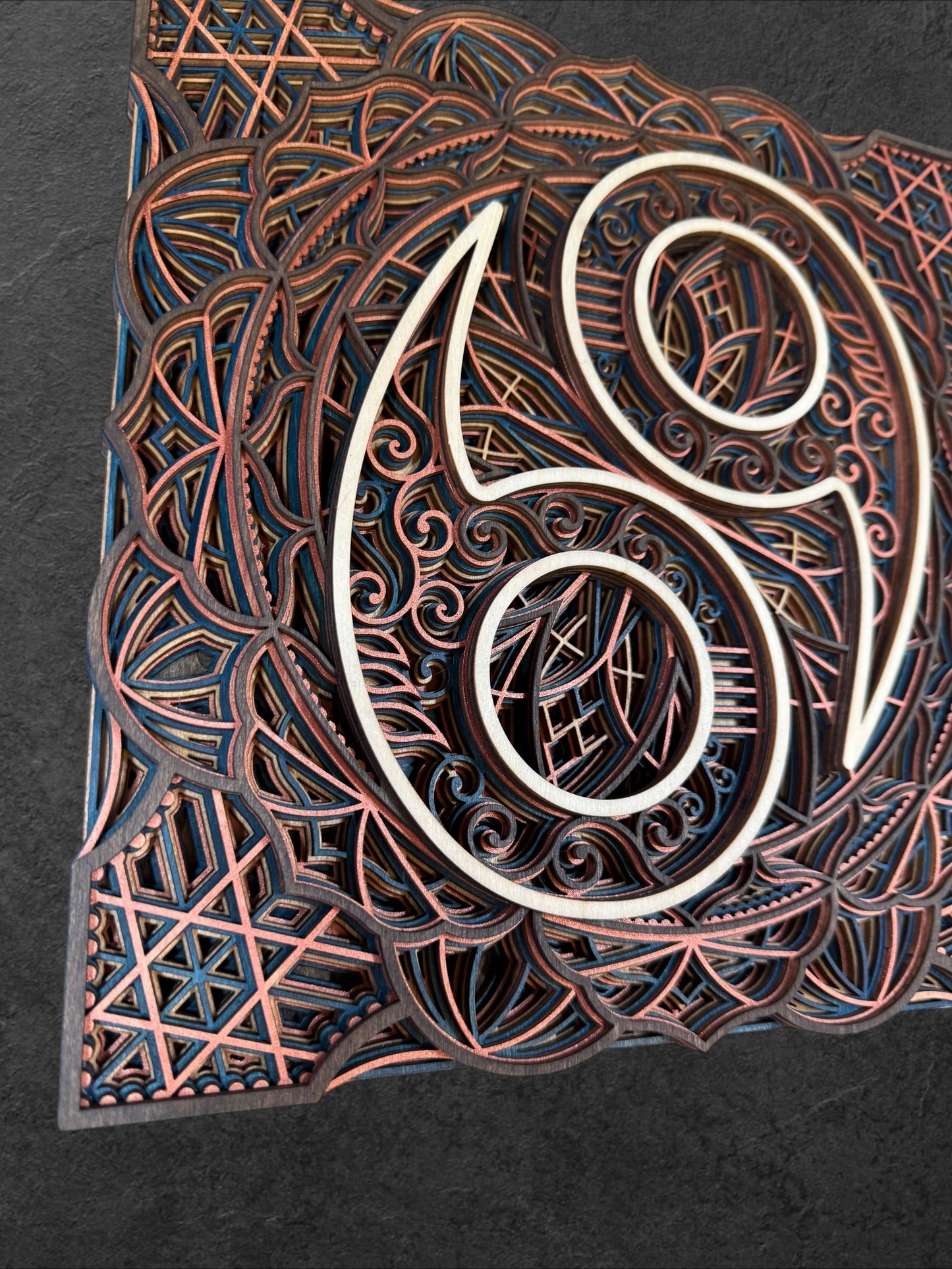 Cancer Zodiac Mandala Wood Art