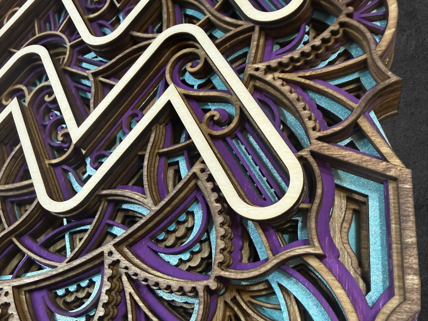 Aquarius Zodiac Mandala Wood Art
