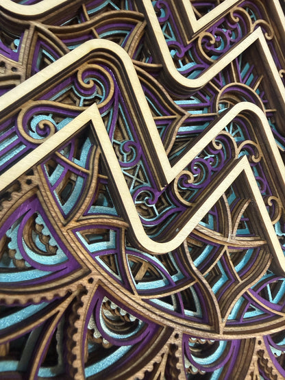 Aquarius Zodiac Mandala Wood Art