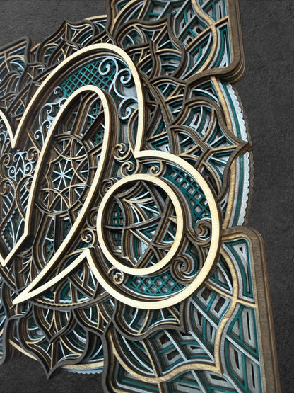 Capricorn Zodiac Mandala Wood Art