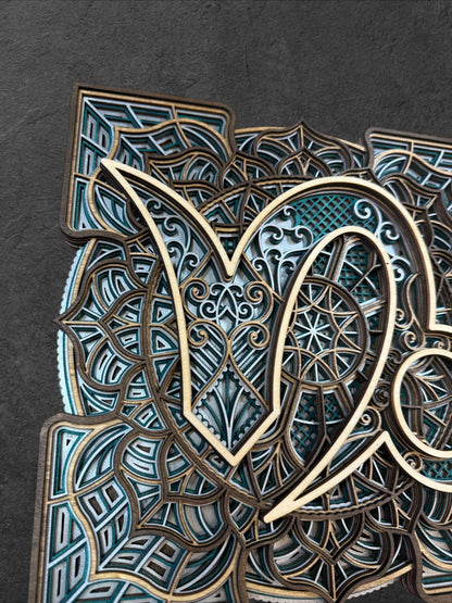 Capricorn Zodiac Mandala Wood Art