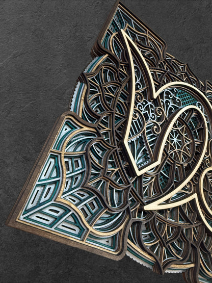 Capricorn Zodiac Mandala Wood Art