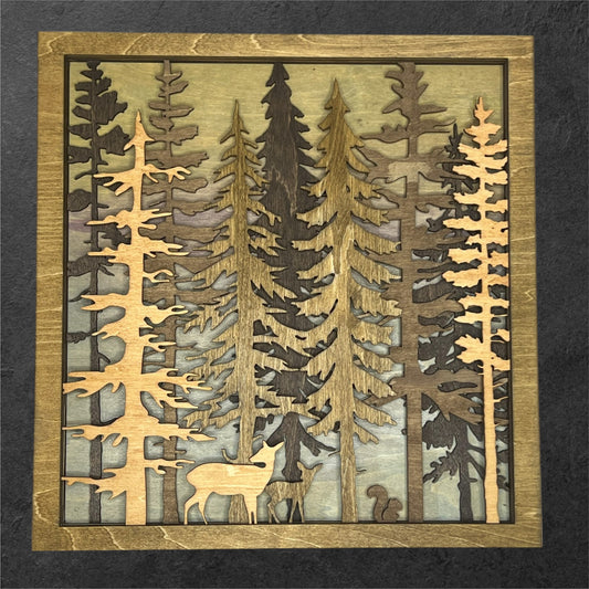 Forest Friends Layered Wood Art