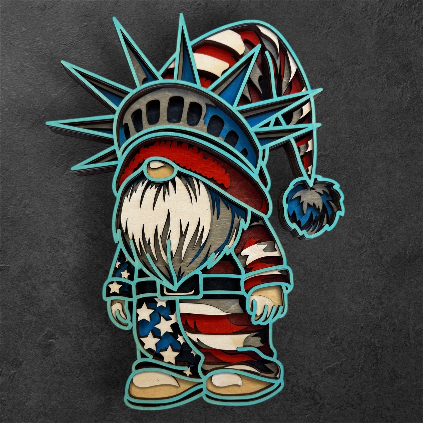 Gnome of Liberty Wood Art