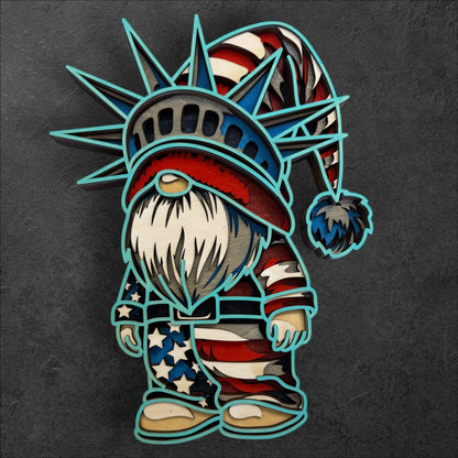 Gnome of Liberty Wood Art