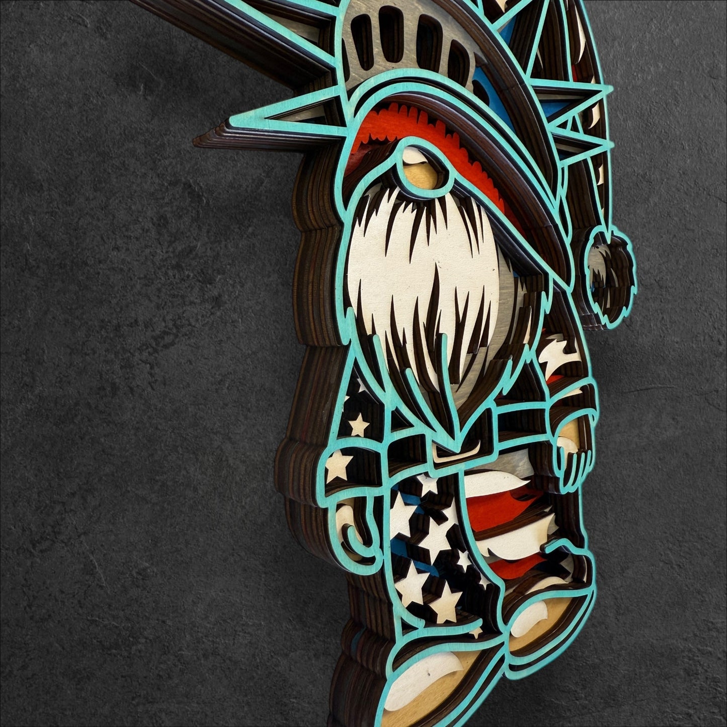 Gnome of Liberty Wood Art