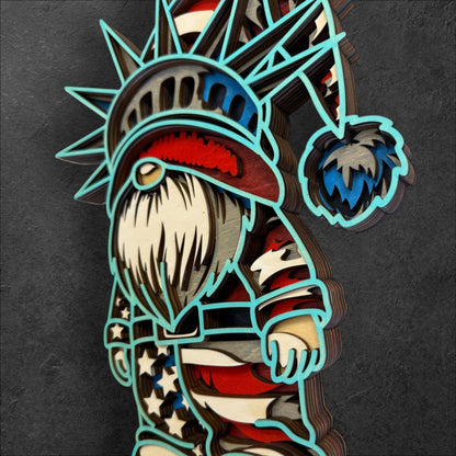 Gnome of Liberty Wood Art