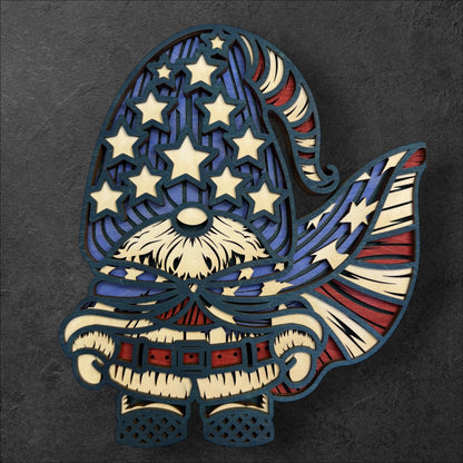 Patriotic Gnome Wood Art