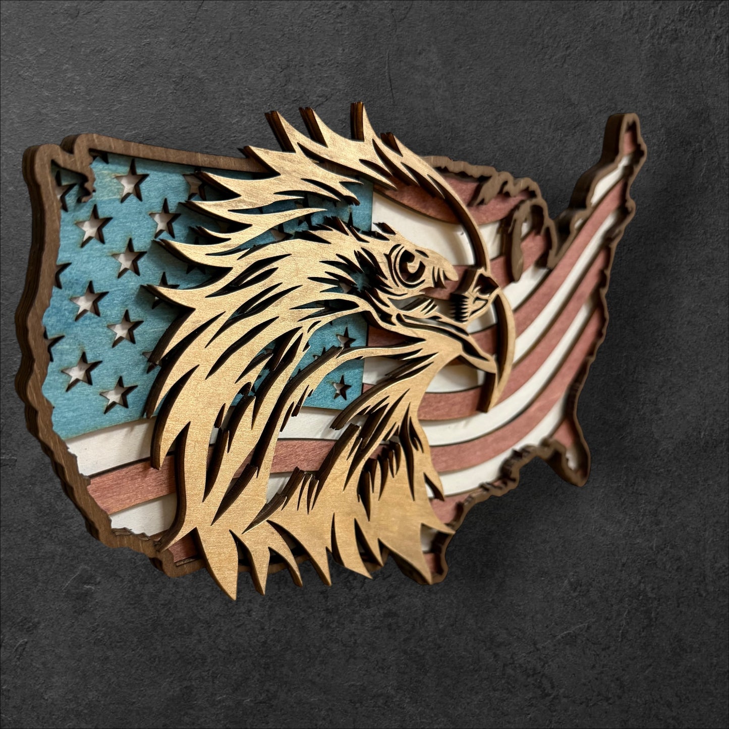 Freedom Spirit Eagle Wood Art