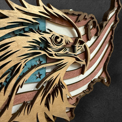 Freedom Spirit Eagle Wood Art