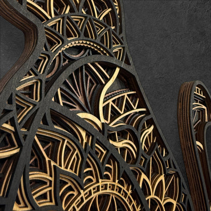 Cat Mandala Wood Art - Multiple Color Options!!