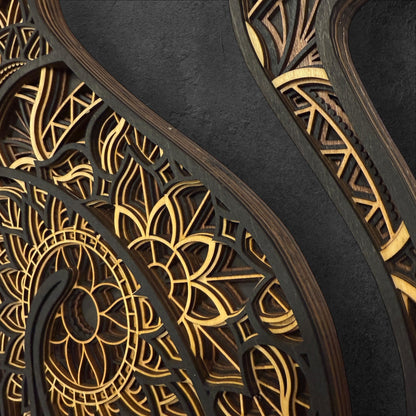 Cat Mandala Wood Art - Multiple Color Options!!