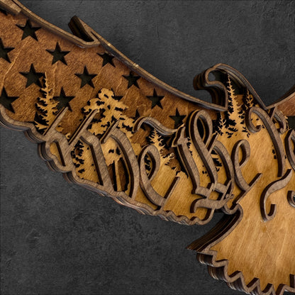 We the People Eagle Wood Art