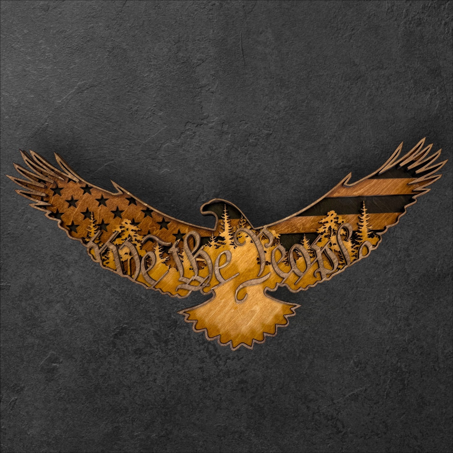 We the People Eagle Wood Art